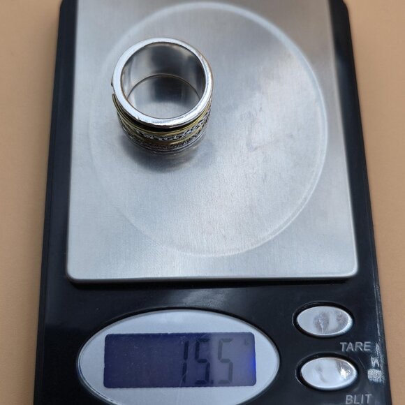 Size 8 Sterling Silver Silpada Brand Floral Spinner Anxiety Band Ring A4737 - Picture 8 of 8